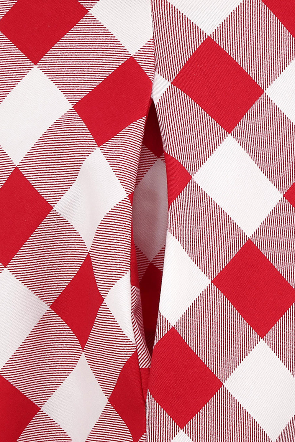 Vestido swing a cuadros rojos Halter de la década de 1950