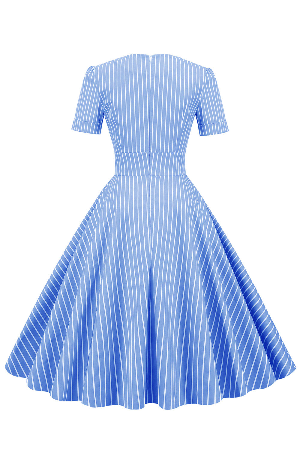 Rayas manga corta 1950s Swing Dress