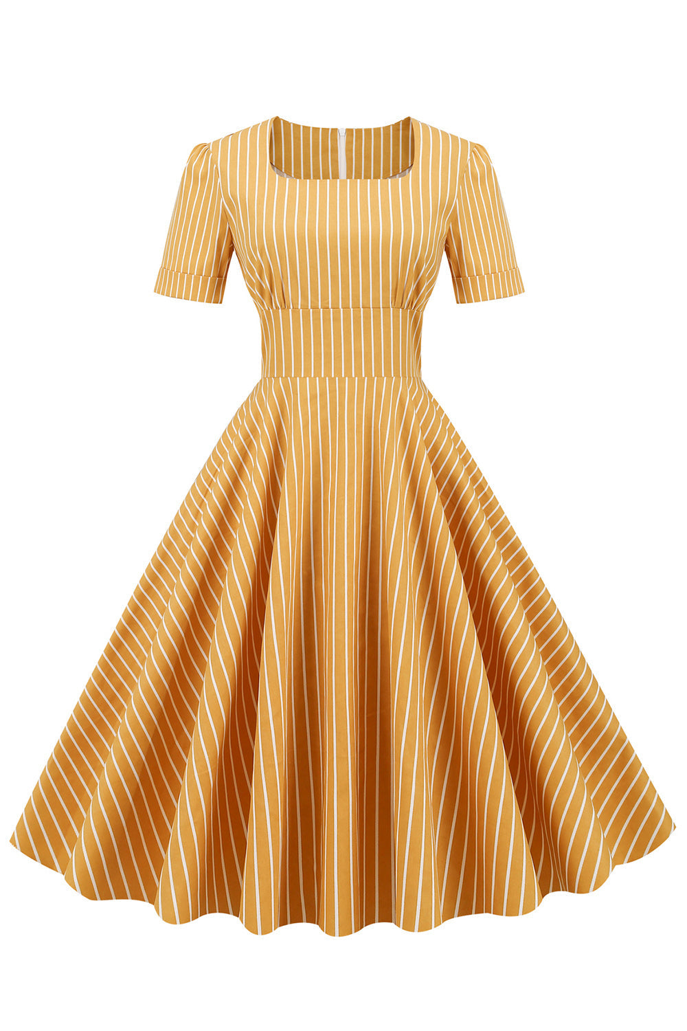 Rayas manga corta 1950s Swing Dress