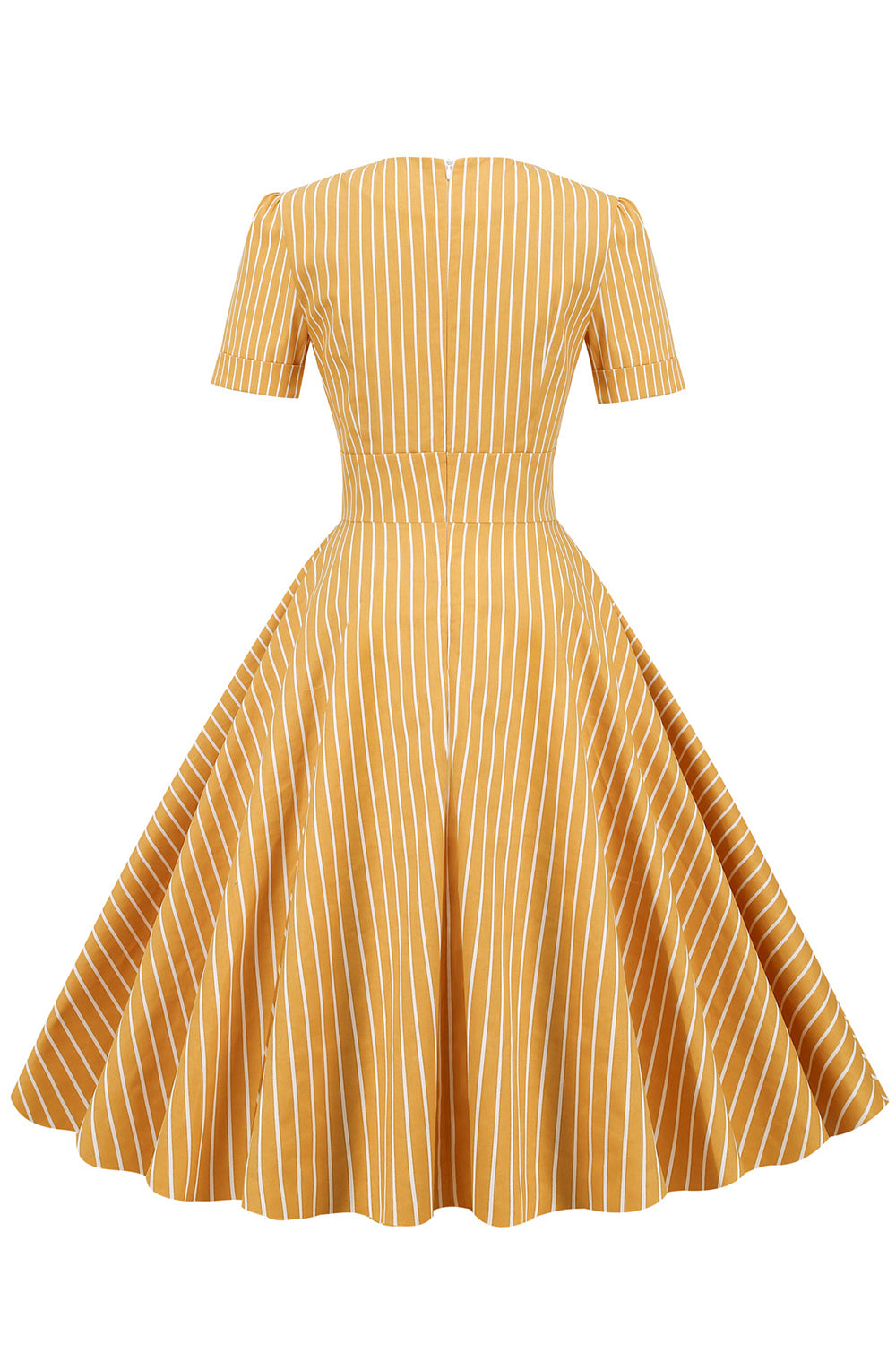Rayas manga corta 1950s Swing Dress