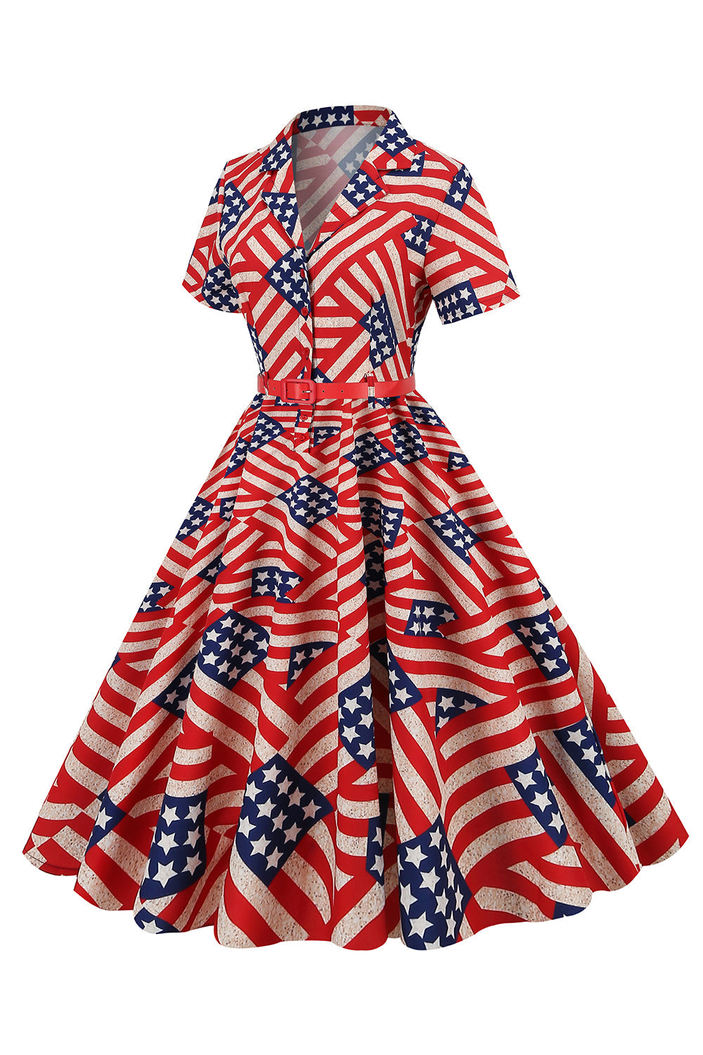 Estampado de bandera americana Vestido vintage