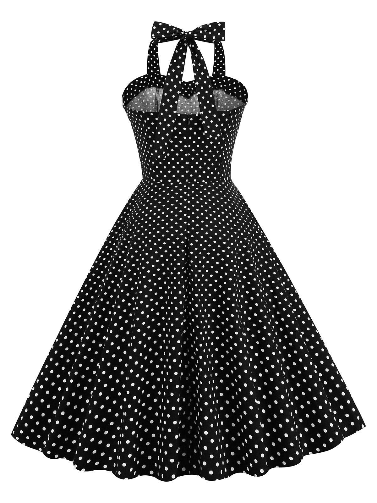 Halter Polka Dots Swing 1950s Vestido