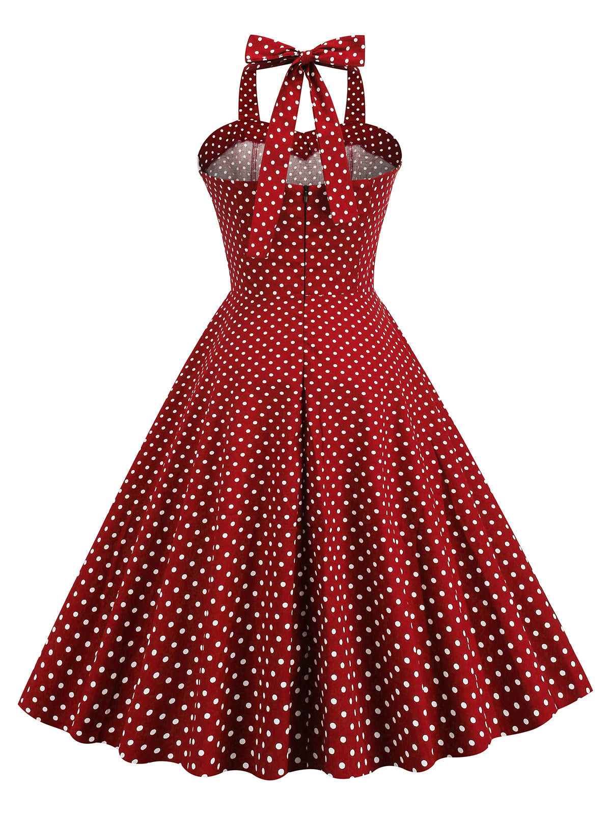 Halter Polka Dots Swing 1950s Vestido