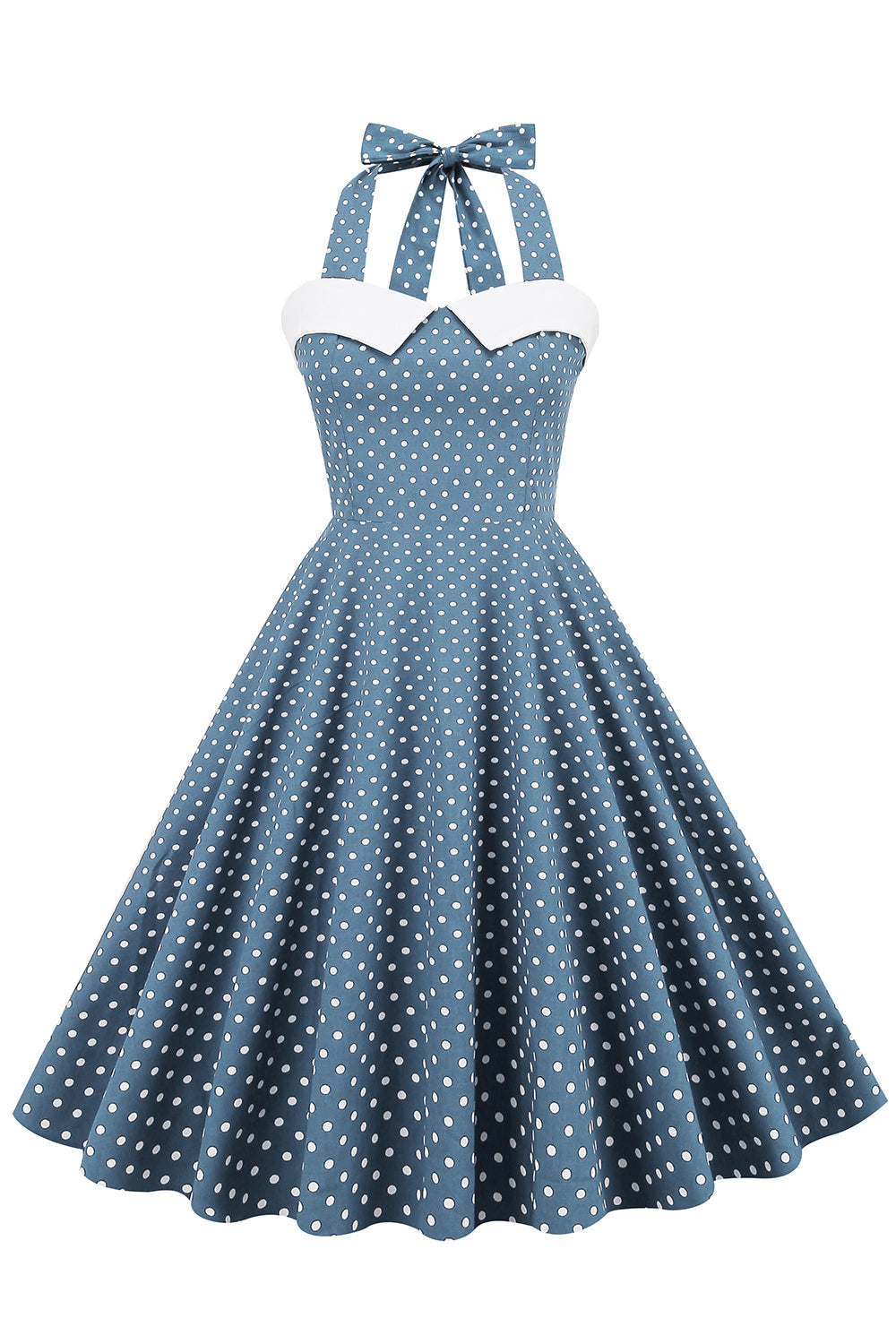Halter Polka Dots Swing 1950s Vestido