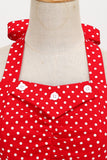 Estilo retro Halter Red Polka Dots Vestido de la década de 1950