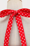 Estilo retro Halter Red Polka Dots Vestido de la década de 1950