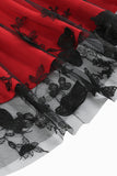 Vestido Negro Vintage de 1950 Con Bordado