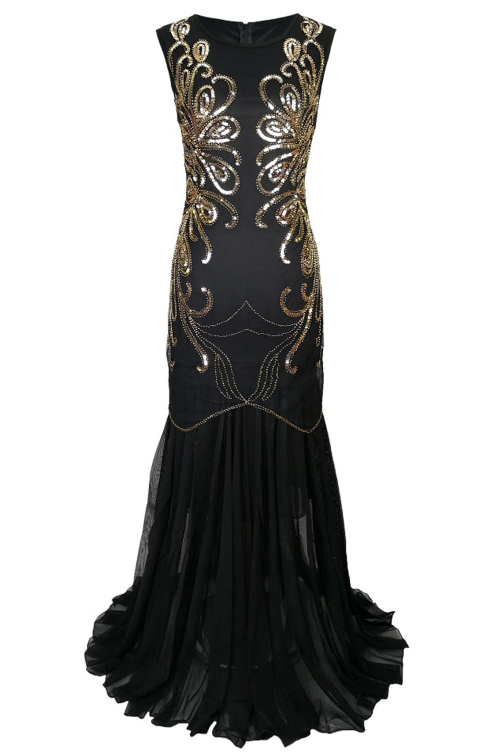 Vestido largo  de la década de 1920 lentejuelas