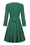 Escote A V cuello verde vestido vintage