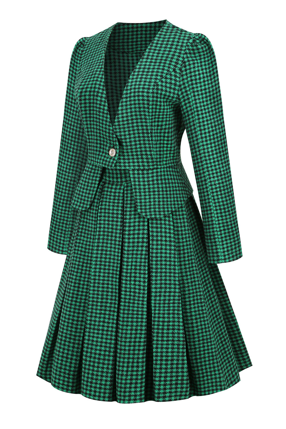 Escote A V cuello verde vestido vintage