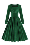Vestido Vintage de Terciopelo Rojo