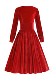 Vestido Vintage de Terciopelo Rojo
