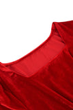 Vestido Vintage de Terciopelo Rojo