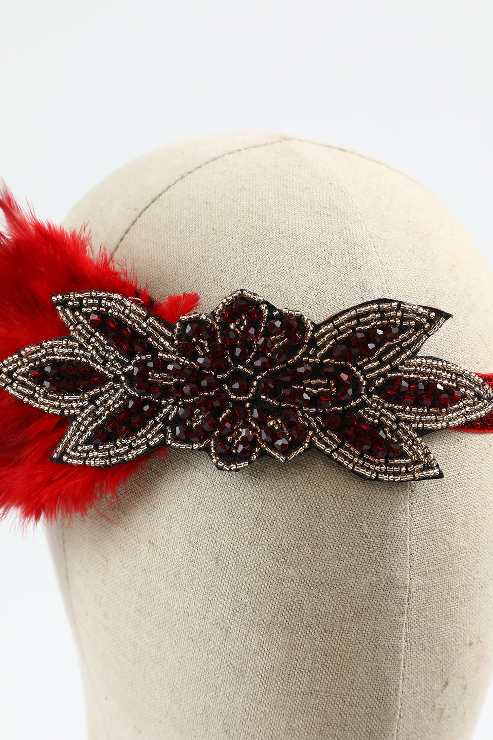 1920s Conjunto de Accesorios Rojo Tres Piezas