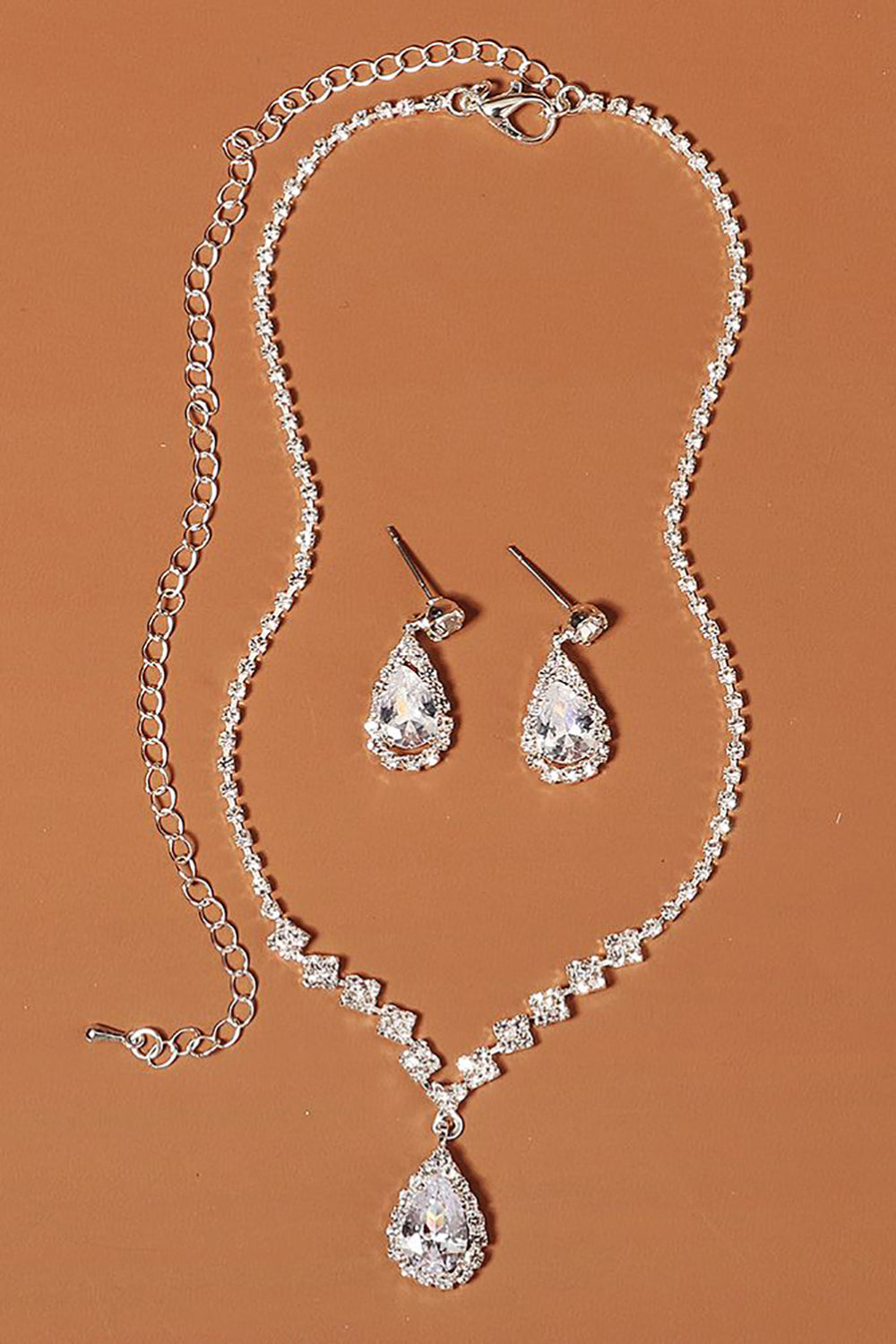 Conjunto de Collares Pendientes de Novia Pedrería