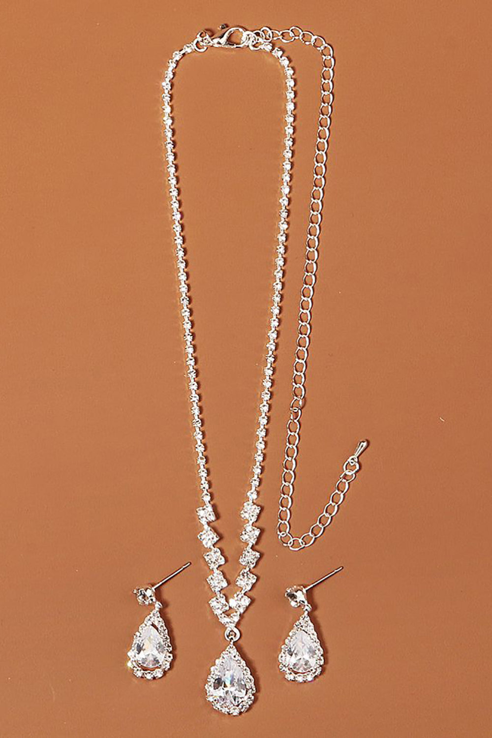 Conjunto de Collares Pendientes de Novia Pedrería