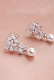 Pendientes de Diamantes de Imitación Perlas Flores