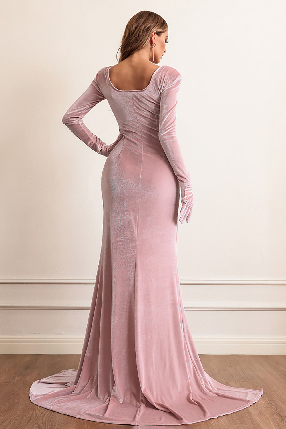 Vestido de Fiesta Terciopelo Mangas Largas