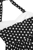 Red Halter Polka Dots 1950s Vestido