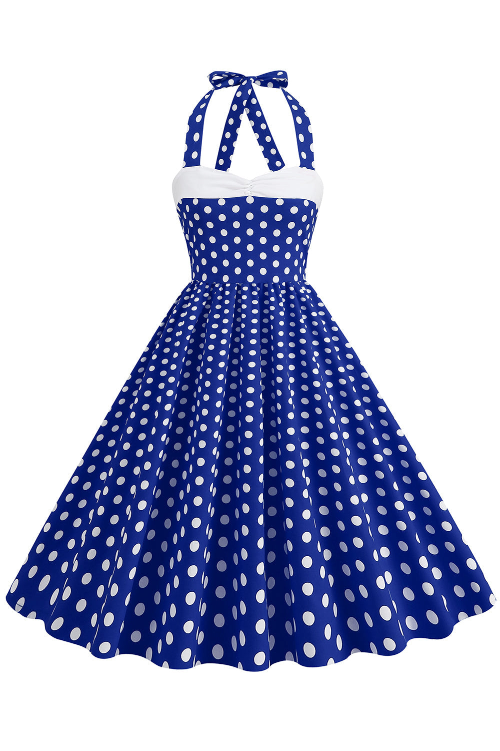 Red Halter Polka Dots 1950s Vestido