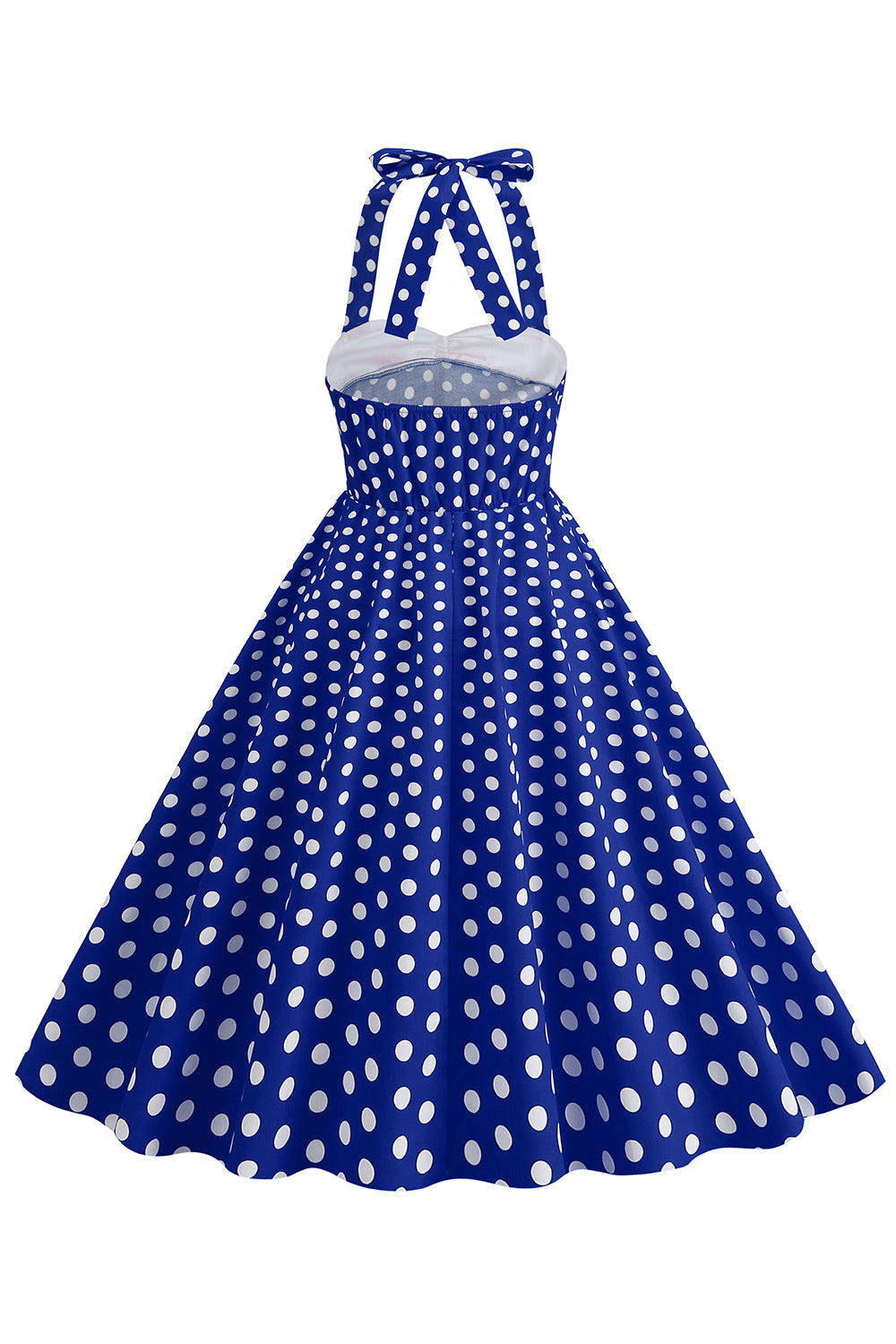 Red Halter Polka Dots 1950s Vestido