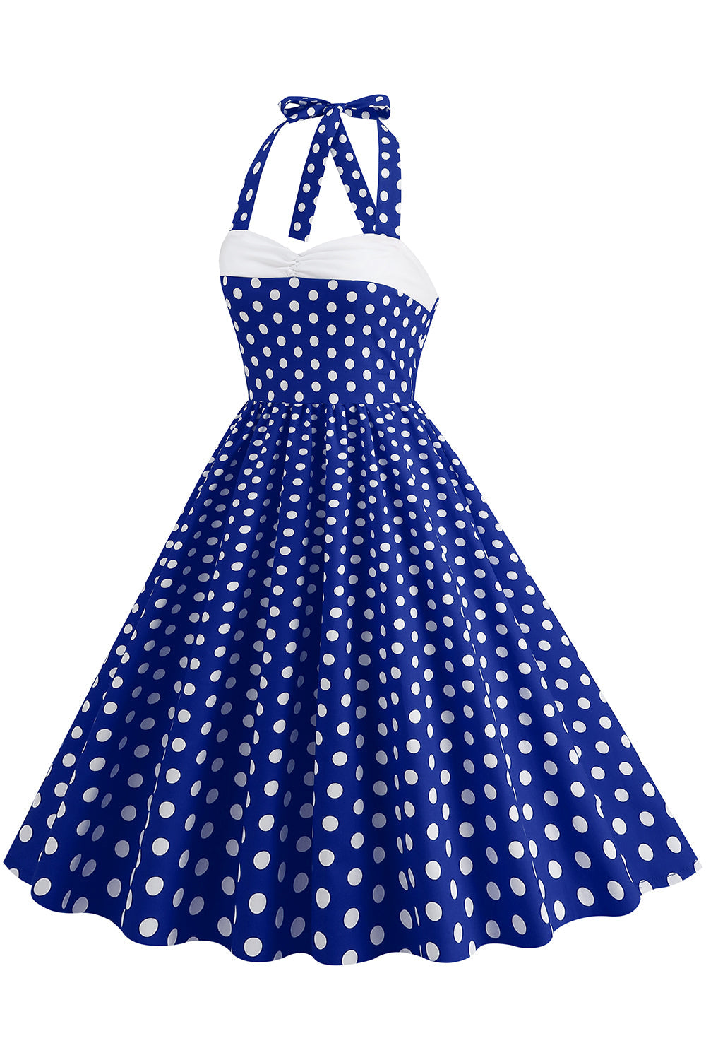 Red Halter Polka Dots 1950s Vestido