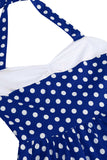 Red Halter Polka Dots 1950s Vestido