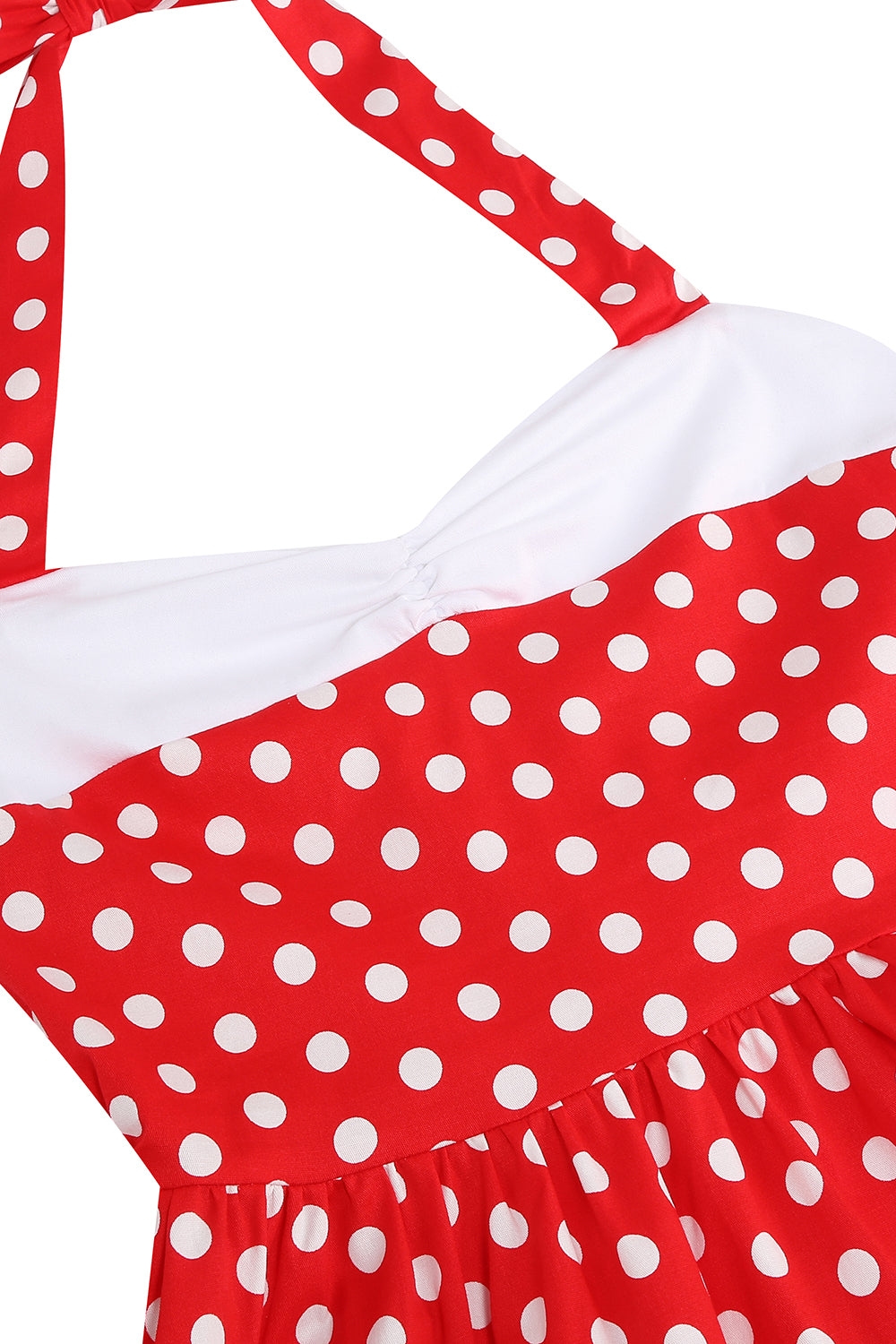 Red Halter Polka Dots 1950s Vestido