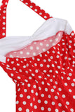 Red Halter Polka Dots 1950s Vestido