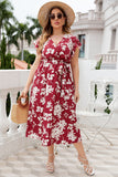 Borgoña V Cuello Vestido de Verano