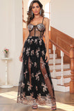 Verde oscuro Sparkly Long Prom Dress con lentejuelas