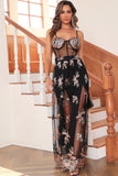 Verde oscuro Sparkly Long Prom Dress con lentejuelas