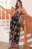 Verde oscuro Sparkly Long Prom Dress con lentejuelas