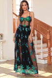 Verde oscuro Sparkly Long Prom Dress con lentejuelas