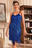 Tirantes de espagueti dorados con flecos Vestido del Gran Gatsby de los años 20