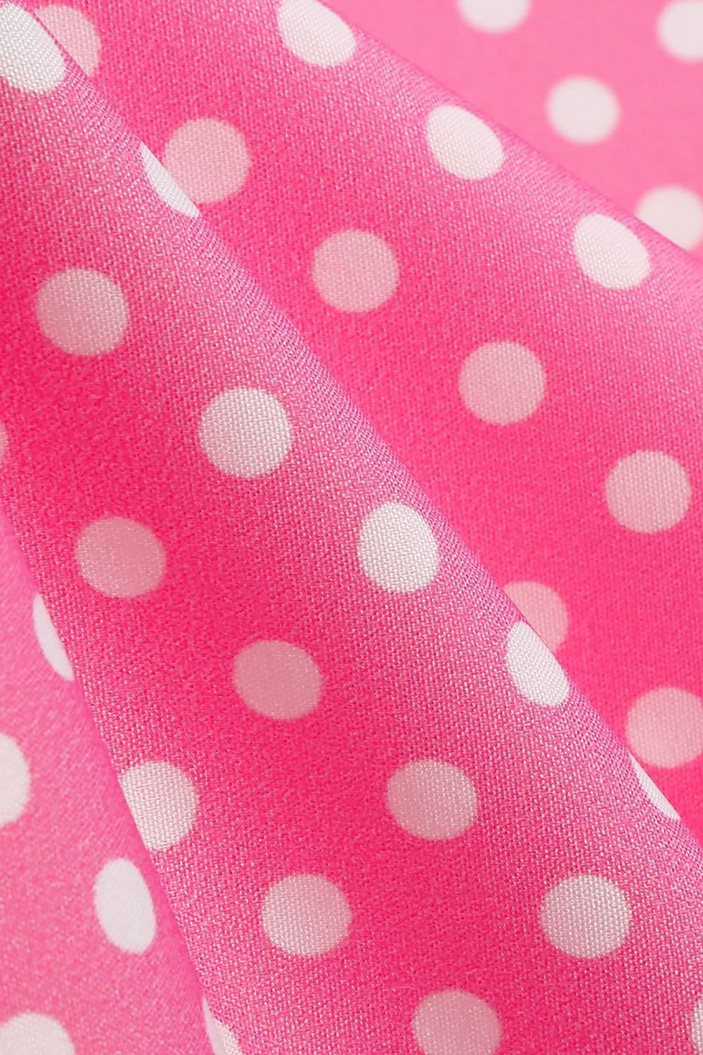 Cold Shoulder Polka Dots Pink 1950s Vestido