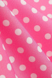 Cold Shoulder Polka Dots Pink 1950s Vestido