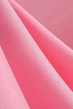 Mangas de gorra rosa Una línea 1950 Vestido