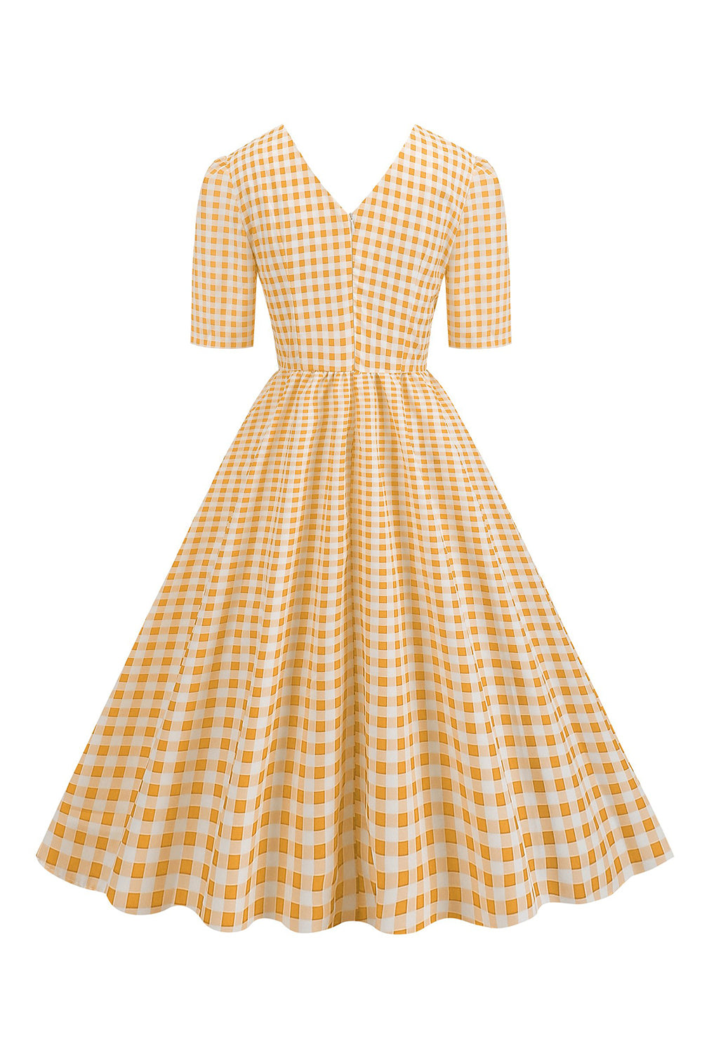 Vestido negro con cuello en V con cuello en V de la década de 1950