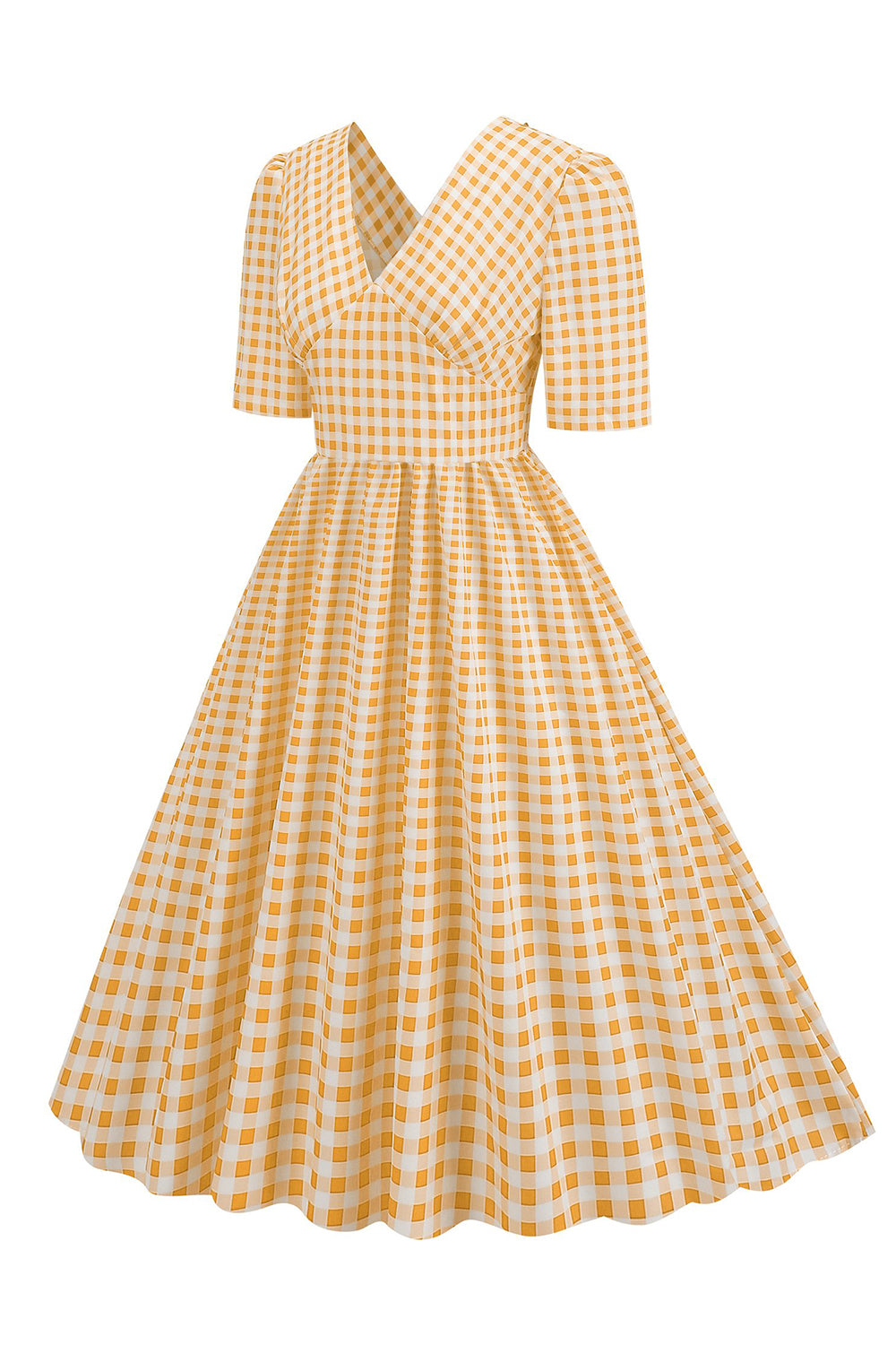 Vestido negro con cuello en V con cuello en V de la década de 1950