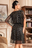 Vestido de lentejuelas brillantes de la década de 1920 con mangas de murciélago