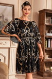 Vestido blanco brillante de la década de 1920 con lentejuelas