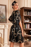 Vestido blanco brillante de la década de 1920 con lentejuelas