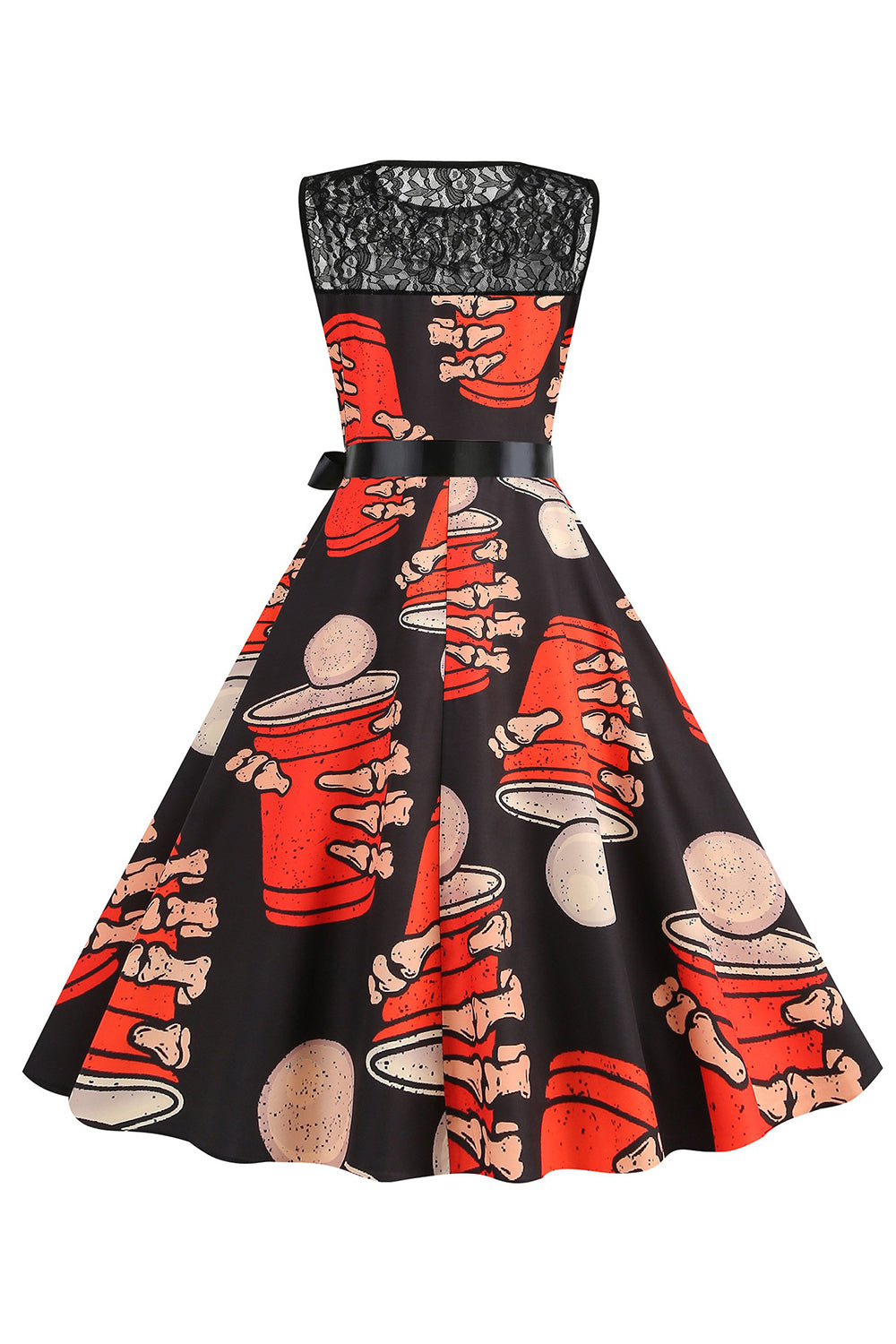 Halloween Calabaza estampada naranja vestido vintage