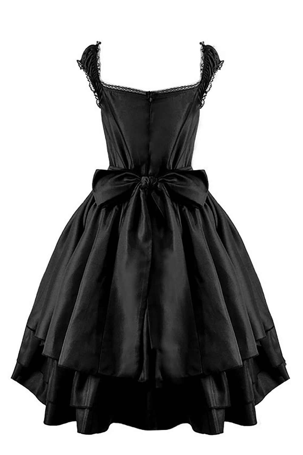 Vestido Vintage Negro de Halloween con Encaje