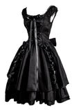 Vestido Vintage Negro de Halloween con Encaje