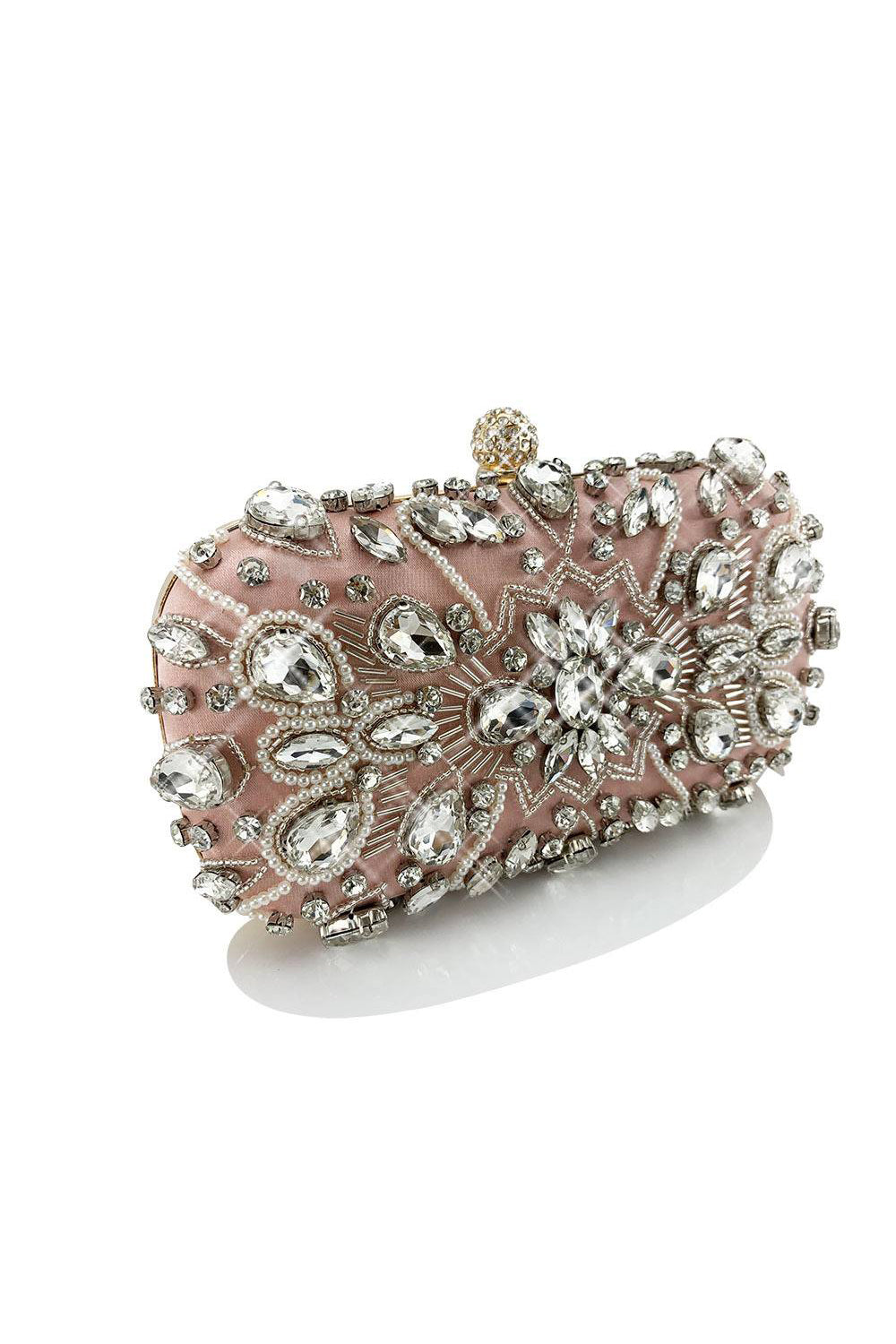 Bolso de mano de fiesta negro brillante con diamantes de imitación