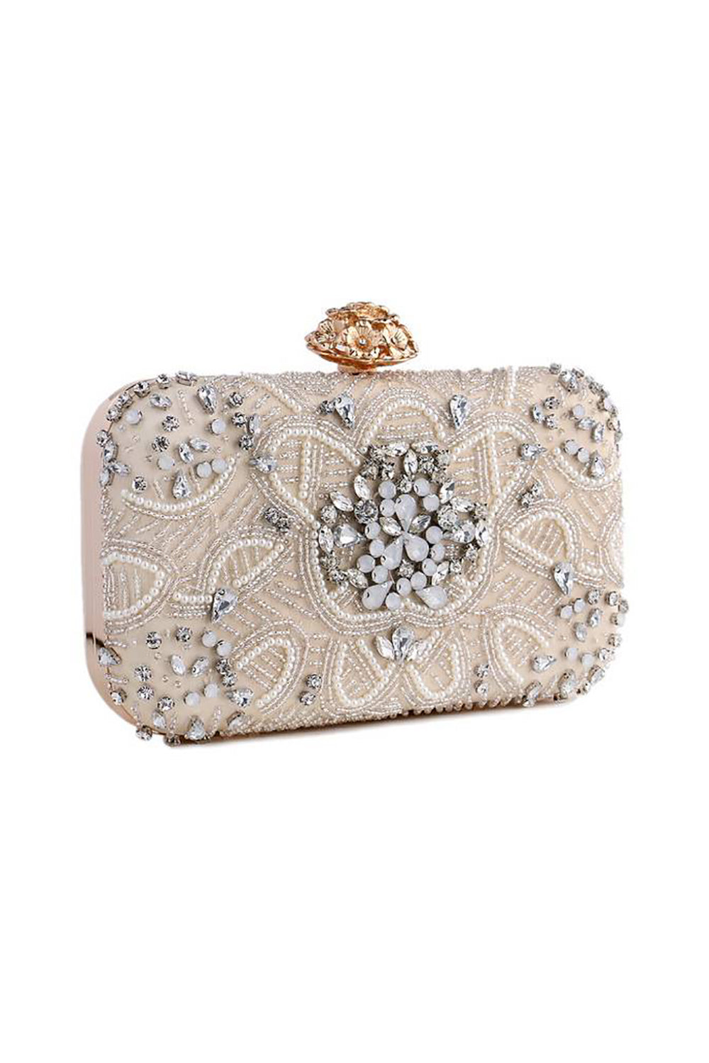 Bolso de fiesta Champagne Rhinestone Pearl