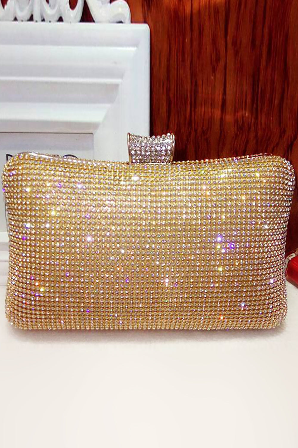 Bolso de noche negro Spakly Rhinestone