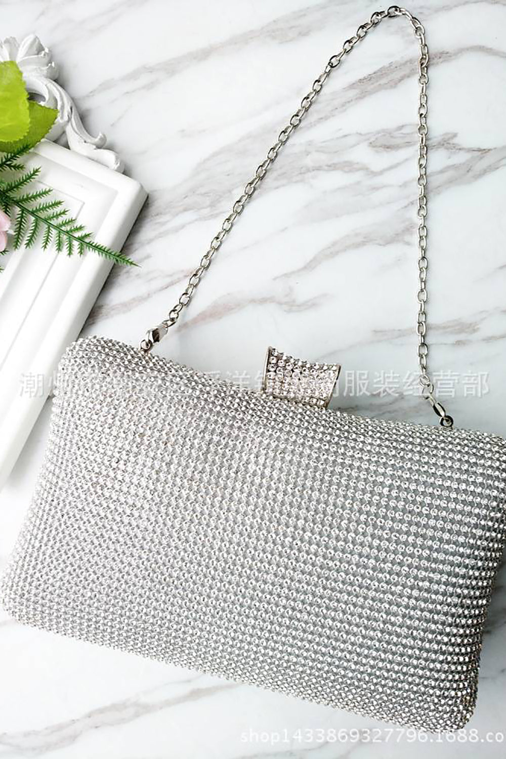 Bolso de noche negro Spakly Rhinestone